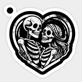 Couples skeleton in love | Valentines day Skeleton Sticker